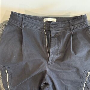 Zara Men's Dark Blue Cargo Pants